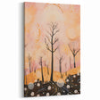 Abstract Electric Forest Art - Vibrant Pink and Orange Canvas Decor