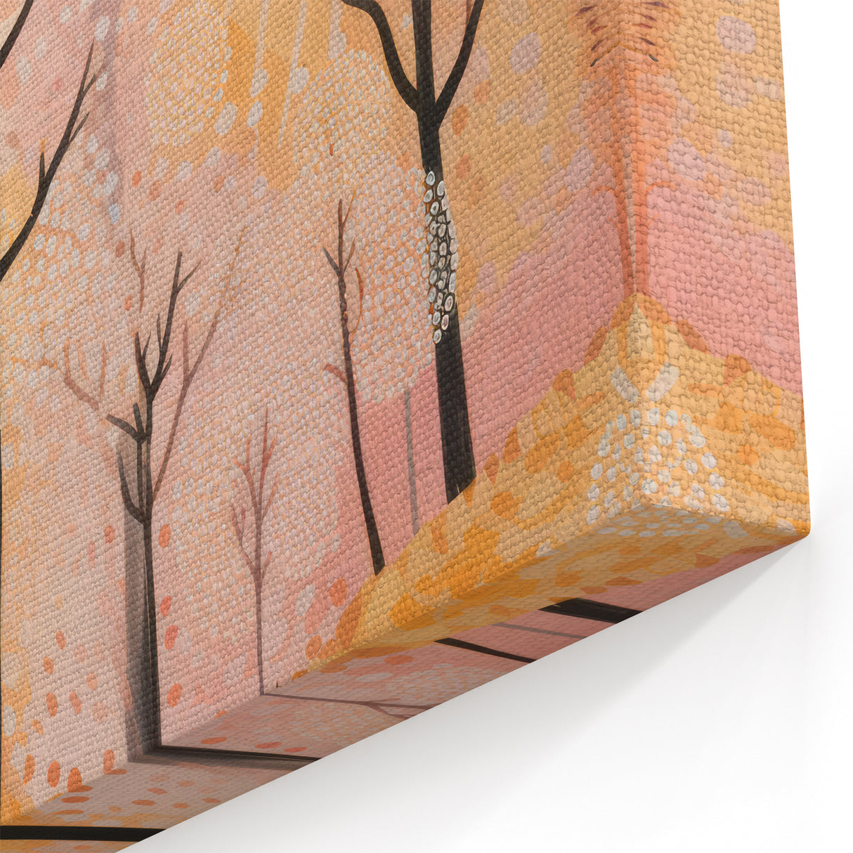 Abstract Electric Forest Art - Vibrant Pink and Orange Canvas Decor