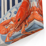 Modern Coastal Electric Art - Lobster and Lemon Canvas - Nautical Decor