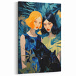 Electric Jungle Portrait Art - Vibrant Blue and Green Canvas Print