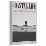 Coastal Wall Art - Surfer in Ocean Waves - Nautical Beach-Themed Print