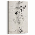 Monochrome Floral Electric Art - Black and White Canvas - Modern Decor