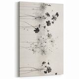Monochrome Floral Electric Art - Black and White Canvas - Modern Decor