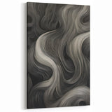 Abstract Flow Electric Art - Black and Gray Canvas - Modern Wall Decor