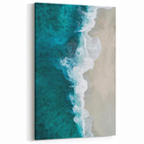 Coastal Wall Art: Aerial Ocean Waves and Sandy Beach - Beach-Themed Decor