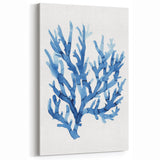 Coastal Wall Art: Blue Coral Illustration - Ocean-Inspired Nautical Print