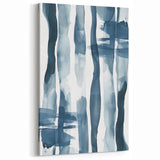 Coastal Wall Art: Abstract Blue Stripes - Nautical Watercolor Print