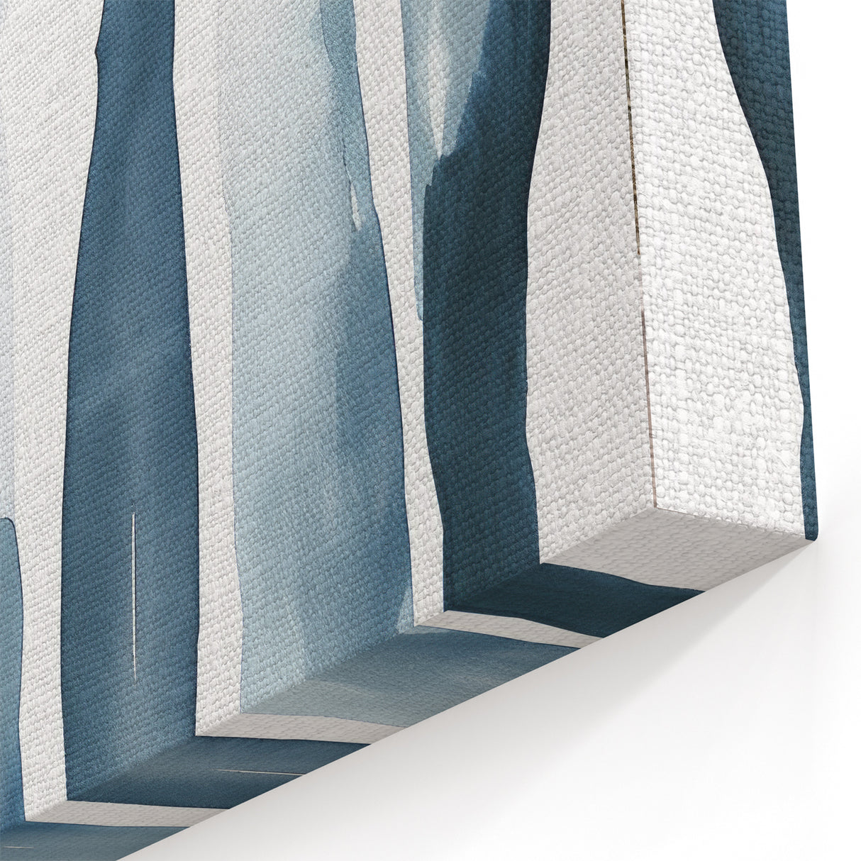 Coastal Wall Art: Abstract Blue Stripes - Nautical Watercolor Print