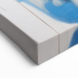 Abstract Electric Canvas Art: Dynamic Blue and Black Modern Painting