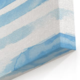Coastal Wall Art: Light Blue Horizontal Stripes - Nautical Abstract Print