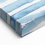 Coastal Wall Art: Light Blue Horizontal Stripes - Nautical Abstract Print