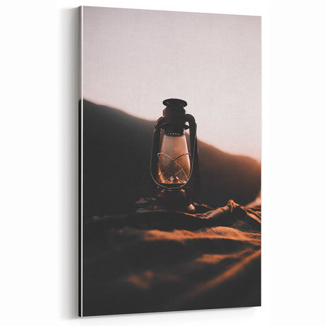 Vintage Lantern Glow Wall Art – Cozy Rustic Evening Decor
