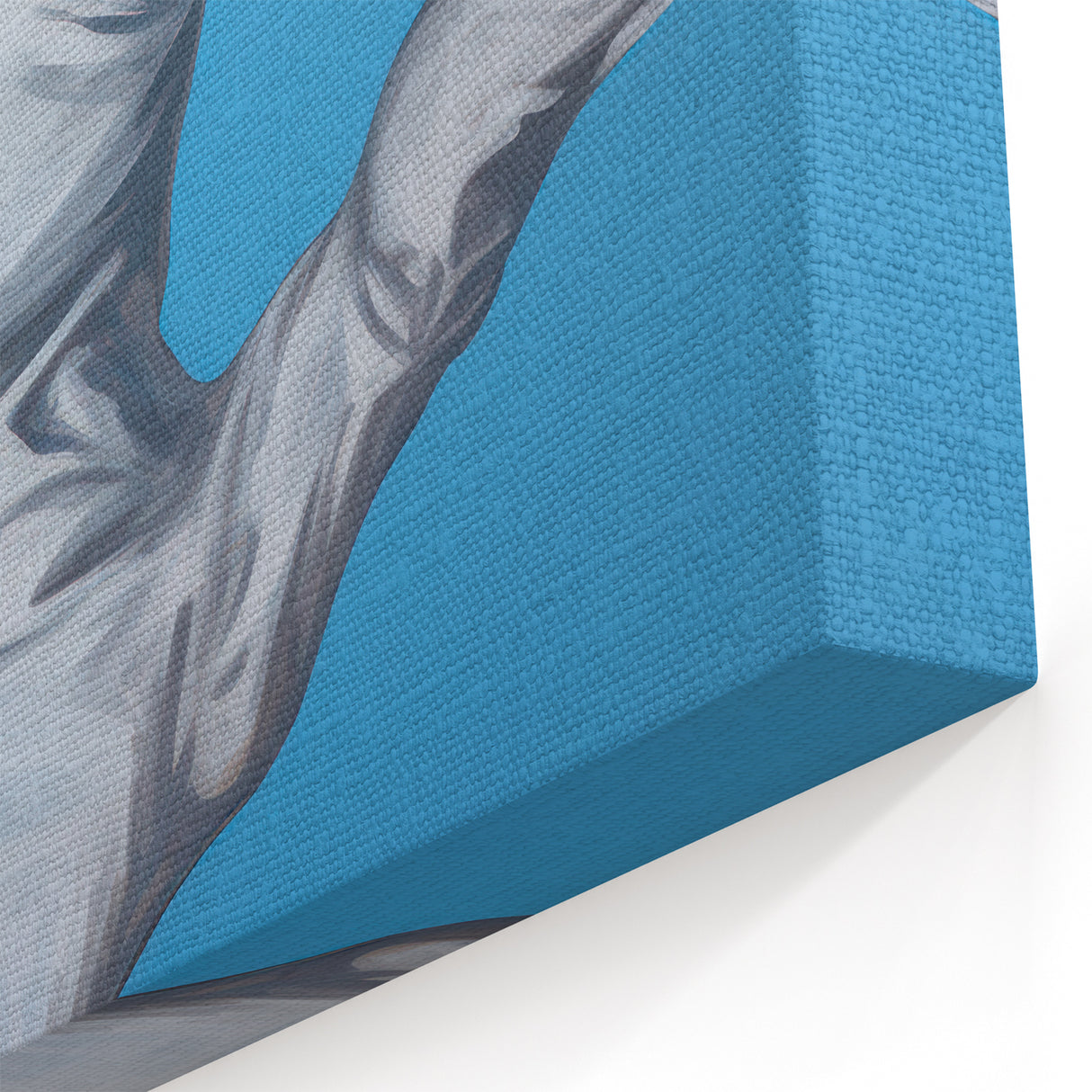 Electric Hand Art Canvas: Abstract Blue and White Modern Wall Print