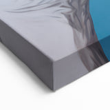Electric Hand Art Canvas: Abstract Blue and White Modern Wall Print