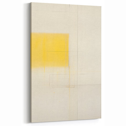 Minimalist Yellow Electric Canvas Art: Abstract Geometric Wall Print