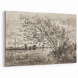Medieval Gothic Canvas - Riverside Landscape Art for Dark Decor Style