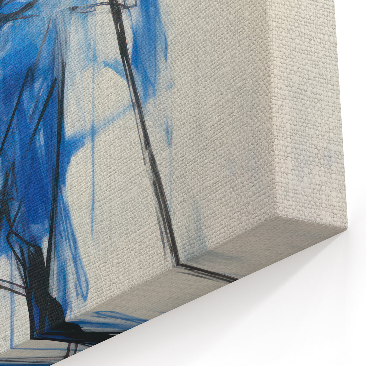 Abstract Electric Blue Figure Art: Dynamic Modern Canvas Wall Print