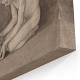 Gothic Artworks - Contemplative Figure with Skull for Dark Decor Style