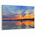 Cape Cod Lighthouse Art - Vibrant Sunset Reflection Wall Print