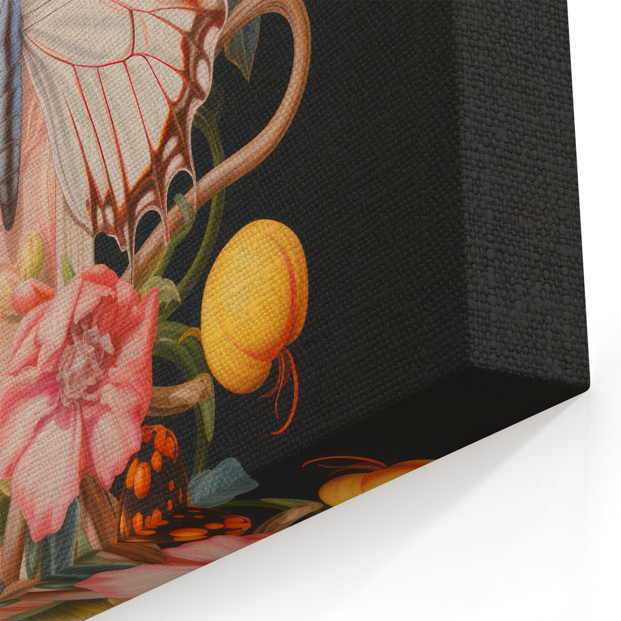 Elegant Butterfly Electric Art: Floral Botanical Canvas Wall Print