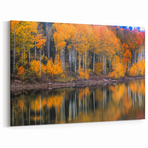Utah Scenic Art – Vibrant Autumn Trees at Zion National Park Wall Art