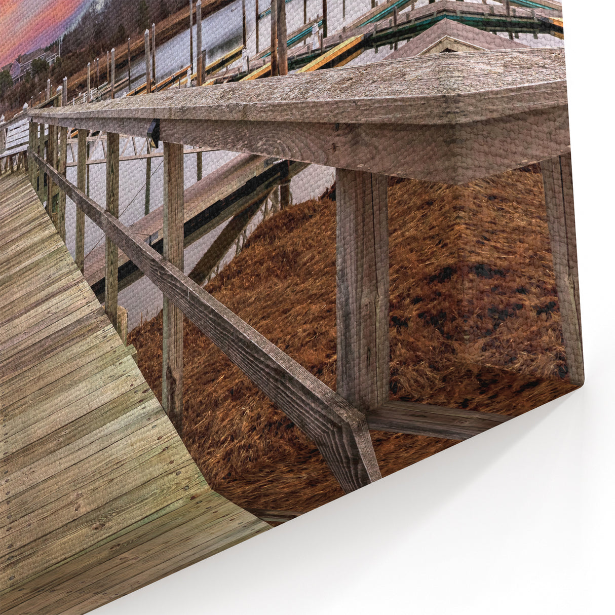 Cape Cod Scenic Wall Decor - Vibrant Dock Sunset Coastal Print