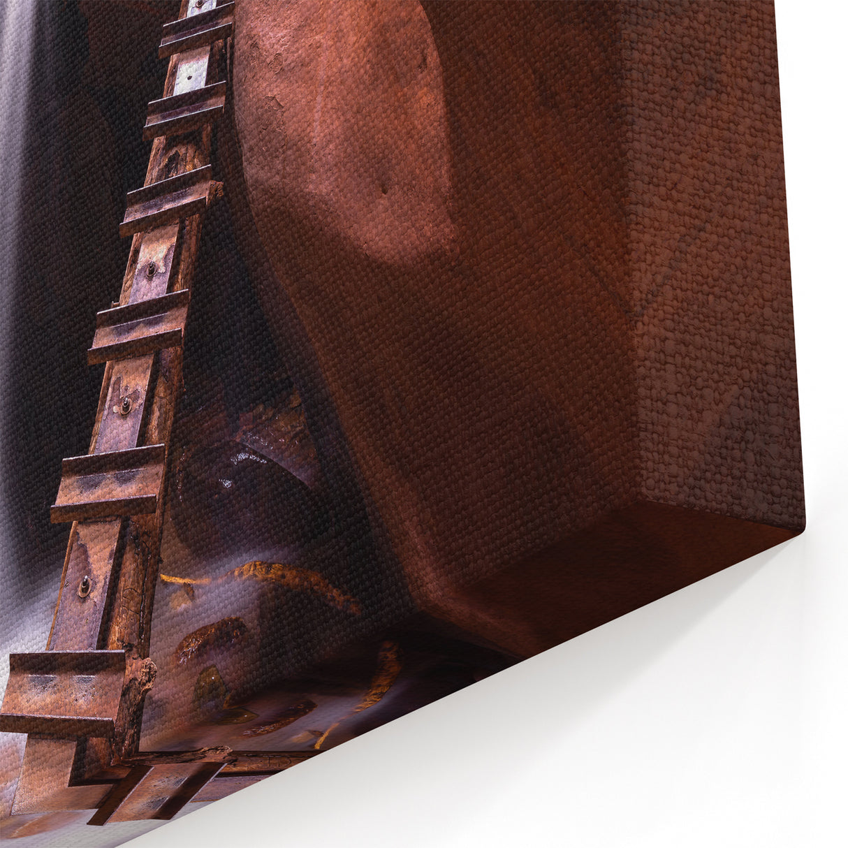 National Park Scenic Wall Art – Zion Canyon Ladder and Waterfall Print