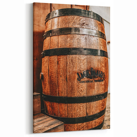 Jack Daniel’s Barrel Wall Art – Rustic Farmhouse Vintage Decor Print