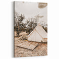 Rustic Camping Tent Wall Art – Farmhouse Adventure-Inspired Decor Print