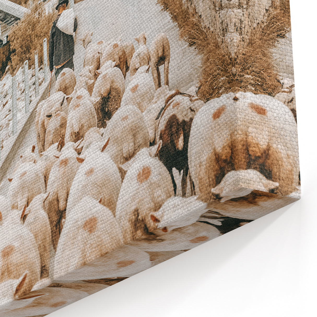 Mountain Sheep Herd Wall Art – Rustic Farmhouse Country Decor Print