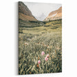 Rustic Farmhouse Wall Art - Serene Mountain Valley with Wildflowers