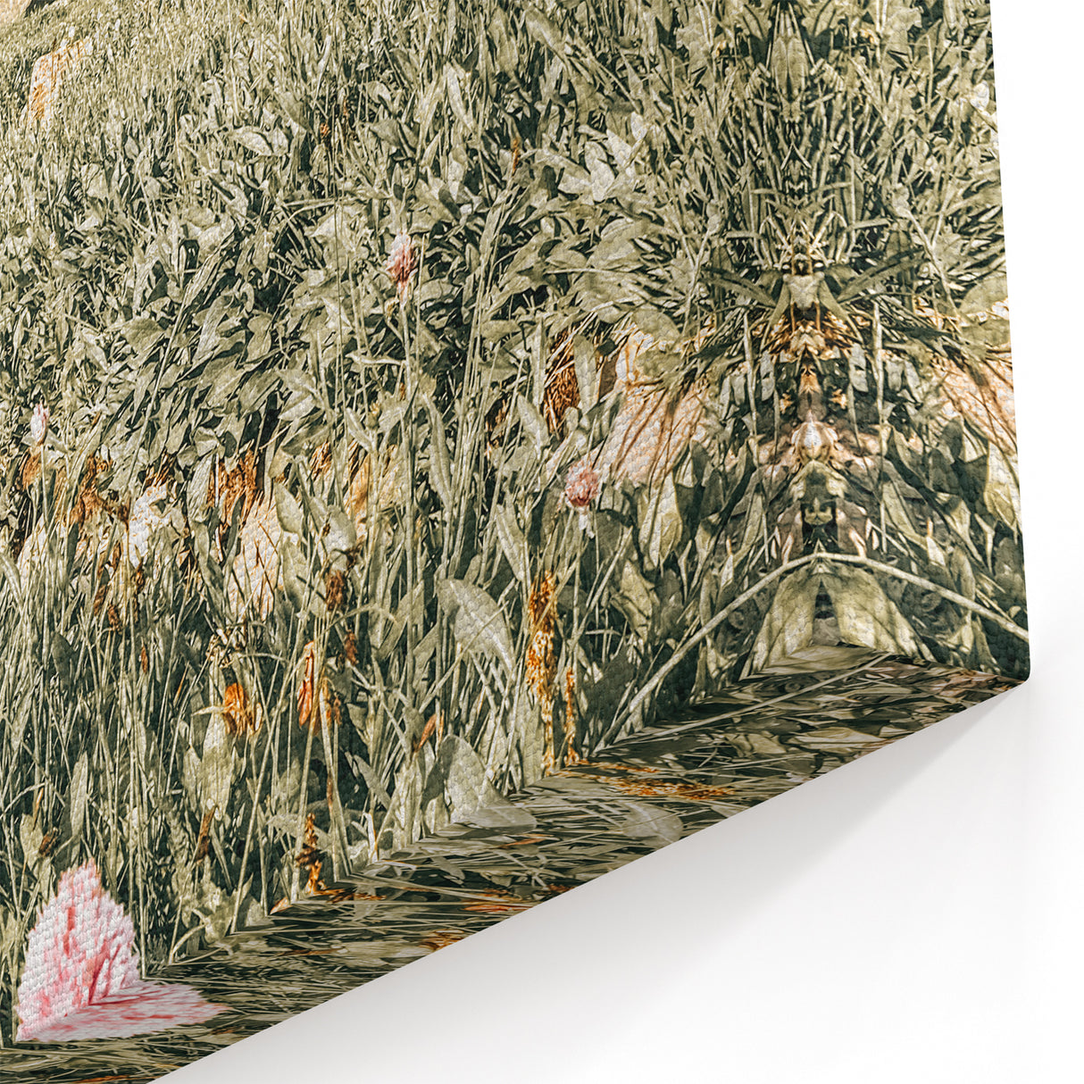 Rustic Farmhouse Wall Art - Serene Mountain Valley with Wildflowers