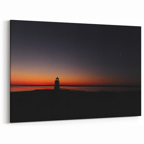 Nantucket Canvas Prints – Scenic Sunset Lighthouse Coastal Wall Art