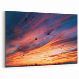 Nantucket Scenery Art – Sunset Sky with Birds Canvas Prints & Wall Decor