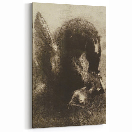 Medieval Gothic Artwork - Dark Horse and Figure - Gothic Wall Art Print