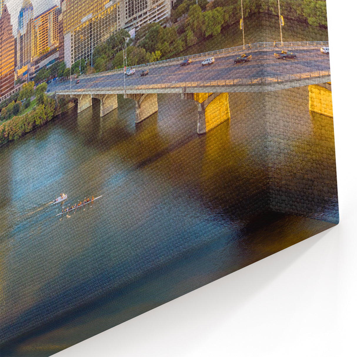 Vibrant Austin Wall Art - Texas Skyline and River Austin Cityscape Art
