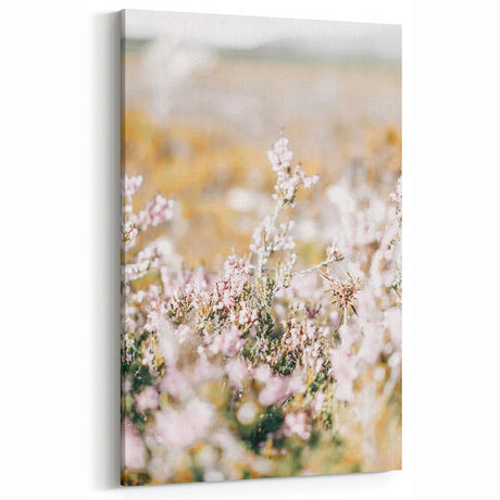 Farmhouse Wall Art - Soft Floral Meadow with Vintage Rustic Charm