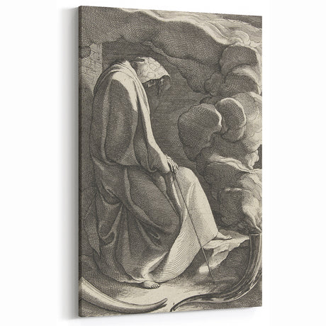 Medieval Cloaked Figure Print - Mysterious Gothic Wall Art Decor