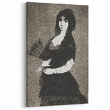 Victorian Lady with Fan Print - Gothic Portrait Wall Art Decor