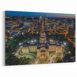 Austin Wall Art - Texas State Capitol Nightscape Austin Cityscape Art