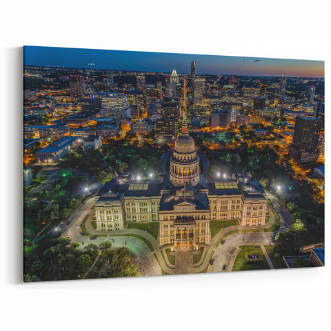 Austin Wall Art - Texas State Capitol Nightscape Austin Cityscape Art