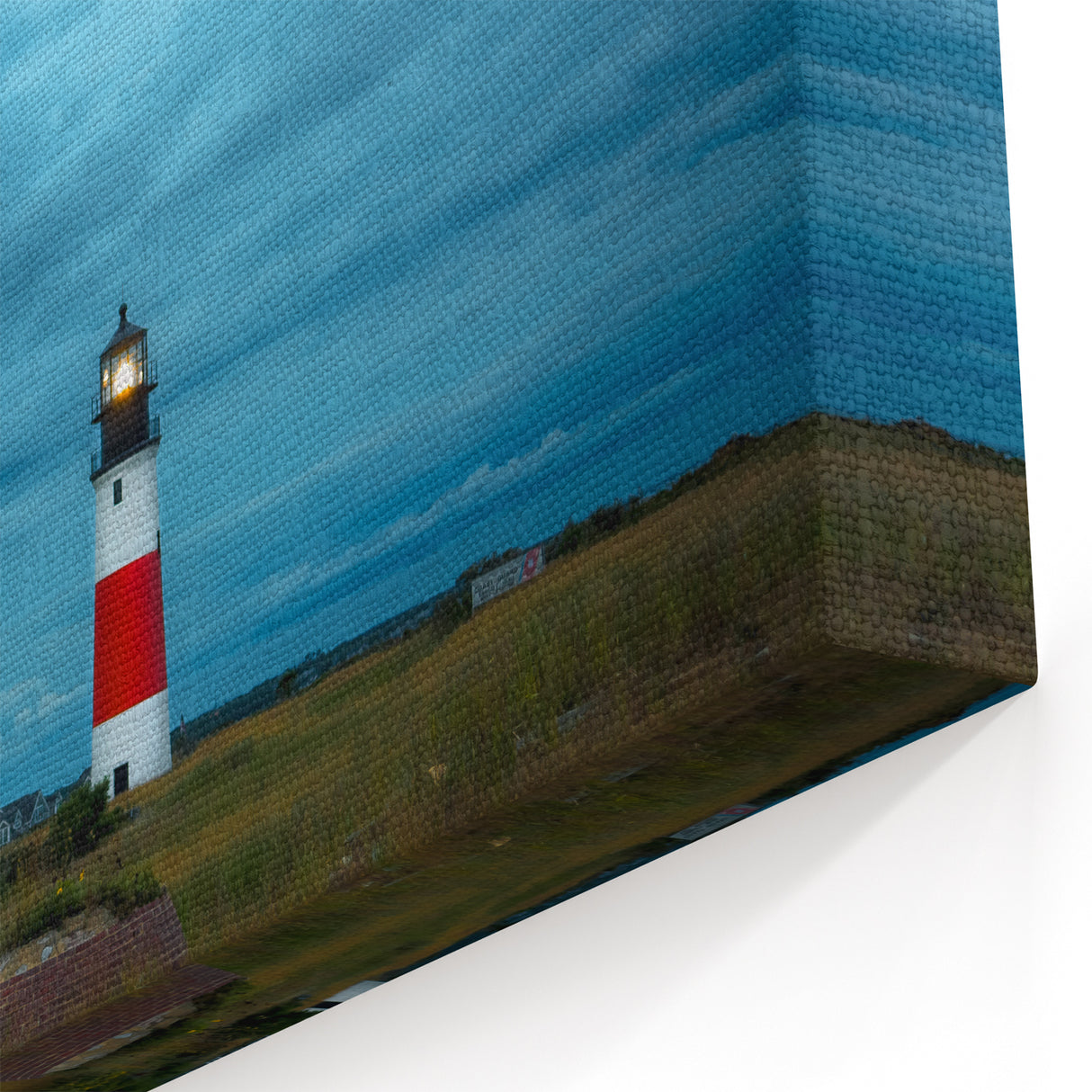 Nantucket Framed Art – Red Lighthouse Against Stormy Sky Coastal Prints