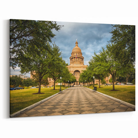 Austin Cityscape Art - Texas State Capitol Tree-Lined Path Austin Cityscape Art