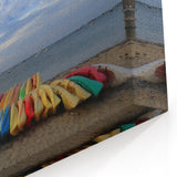 Nantucket Beach Prints – Colorful Kayaks on Shoreline Coastal Canvas Art