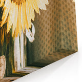 Farmhouse Wall Art - Rustic Sunflower Bouquet in Vintage Glass Vase