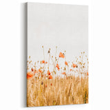 Farmhouse Wall Art - Poppies in Golden Wheat Field Rustic Style Print