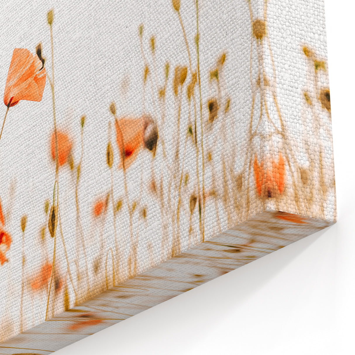 Farmhouse Wall Art - Poppies in Golden Wheat Field Rustic Style Print