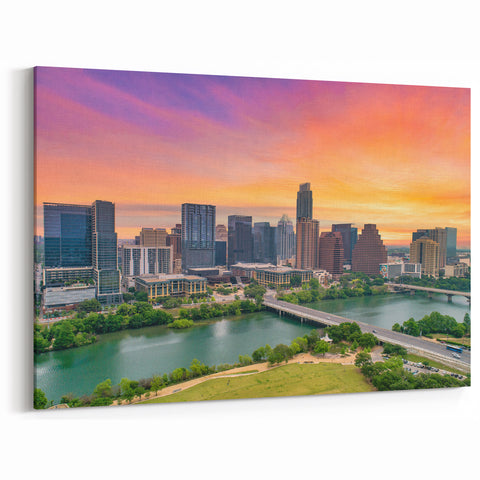 Austin Skyline Posters - Texas Cityscape at Sunset Austin Wall Art