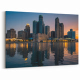 Detroit Skyline Art - Stunning Sunset Reflection Detroit Cityscape Print