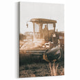Farmhouse Wall Art - Harvest Tractor in Field for Rustic Country Decor